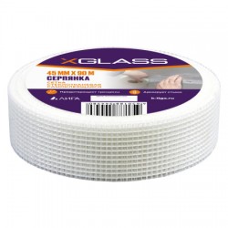 Лента 45мм*90м стеклотканевая самоклеющаяся X-Glass, РФ.