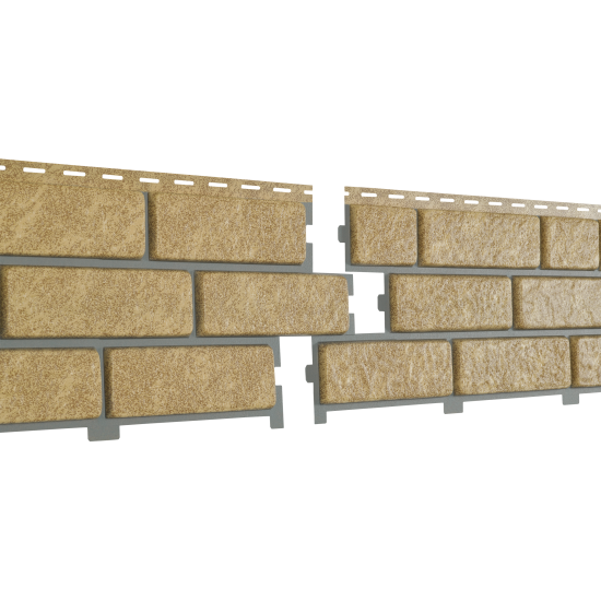 Сайдинг (ПВХ).0230.Н. «Стоун-Хаус», кирпич песочный с декорированным швом 0,695м2