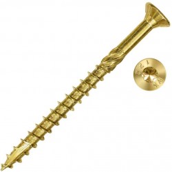 Саморез (шуруп) конструкционный 6*70 мм (потай, желтый цинк, TORX 30) (160 ф) Китай
