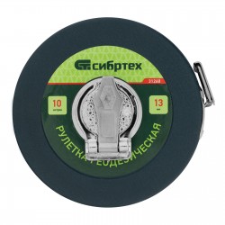 31260 Рулетка геодезическая 10м*13мм, закрытый корпус, фиберглассовая лента//Сибртех