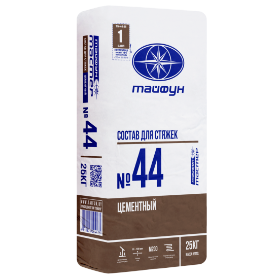 Тайфун Мастер №44 смесь для стяжек  цементная  25кг