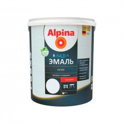 Эмаль акриловая вд Alpina Аква  эмаль белая глянцевая 0,9 л