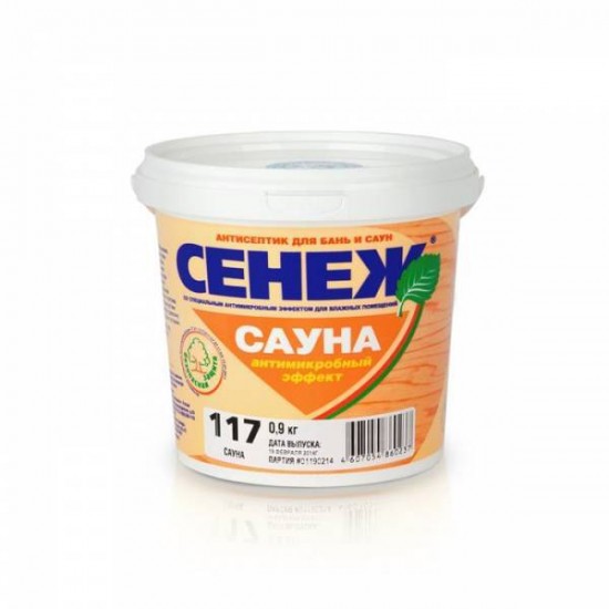 Антисептик д/древесины 117-0,9кг-Сенеж САУНА, шт /РФ