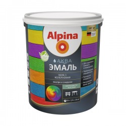 Эмаль акриловая вд Alpina Аква  эмаль База 1 шелковисто-матовая 2,5 л /3,05 кг РБ