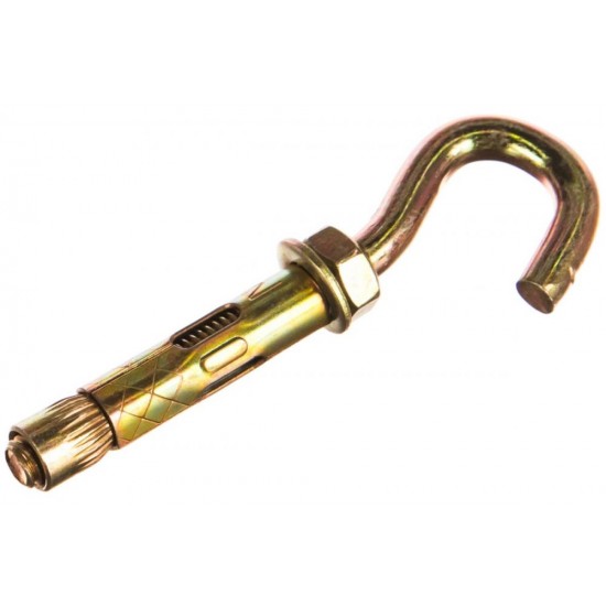 Анкерный болт М6х8х40 мм, с крючком, желтый, цинк, Китай