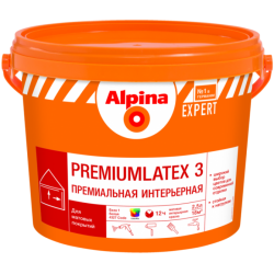Краска акрил.в/д белая Alpina EXPERT Premiumlatex 3 Basse 3 9,4л=13,4кг /РБ.