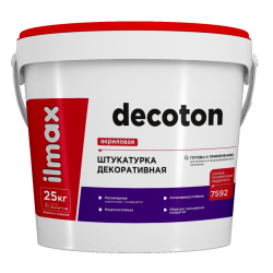 Штукатурка декоративная акриловая  "ILMAX decoton"зерно 0,5 белая; 25кг