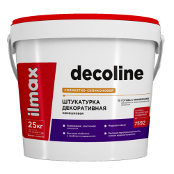 Штукатурка камешковая силикатно-силиконовая  "ILMAX decoline"зерно 1,0 белая; 25кг