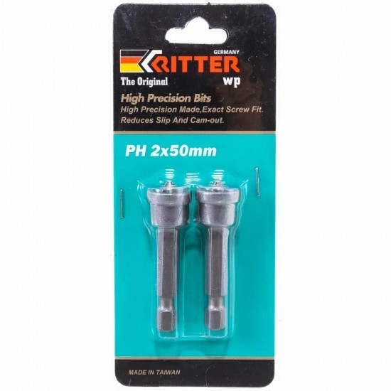 Биты Ritter WP РН 2*50 мм с ограничителем(сталь S2)  (2 шт в уп)