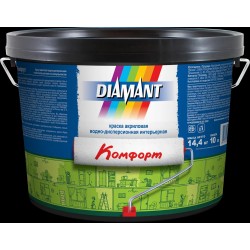Краска акрил.в/д белая Diamant Комфорт 10л=14,4кг.
