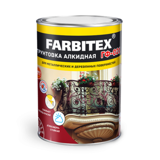 Грунтовка ГФ-021 красно-коричневый (1,8 кг) Farbitex 4300006016 / РФ