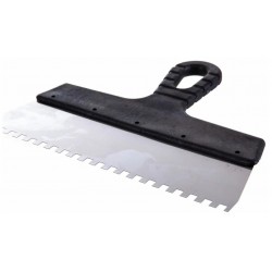 Шпатель фасадный зубчатый, нержавеющая сталь, пластиковая ручка, 350мм/зуб 10мм Китай