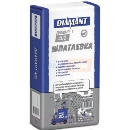 Шпатлевка сераяНВ ПМ сложная, 1СС Диамант 402/25кг/РБ