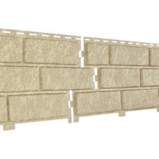 Сайдинг (ПВХ) 0230Н. 4735С Стоун-хаус,песочный кирпич  (двойной замок) 0,695м2