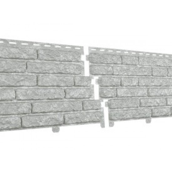 Сайдинг (ПВХ) 0230Н. 4735С Стоун-хаус, кварцит светло-серый  0,5м2