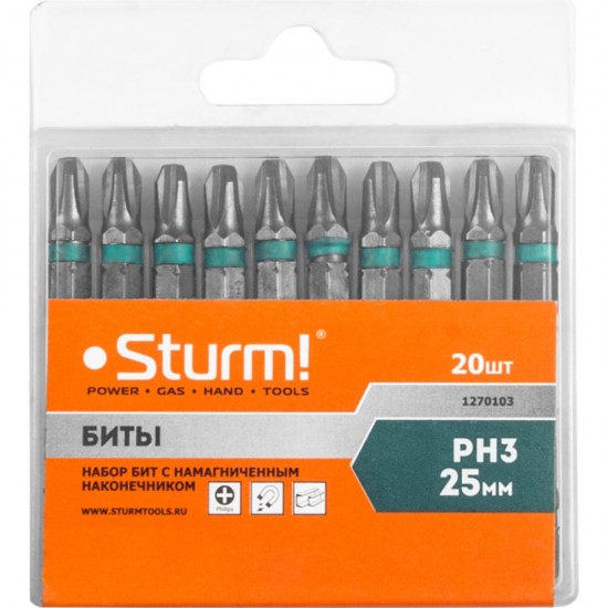 Биты Ritter WP РZ 2*50 мм (сталь S2) магниченные (10 шт в уп)