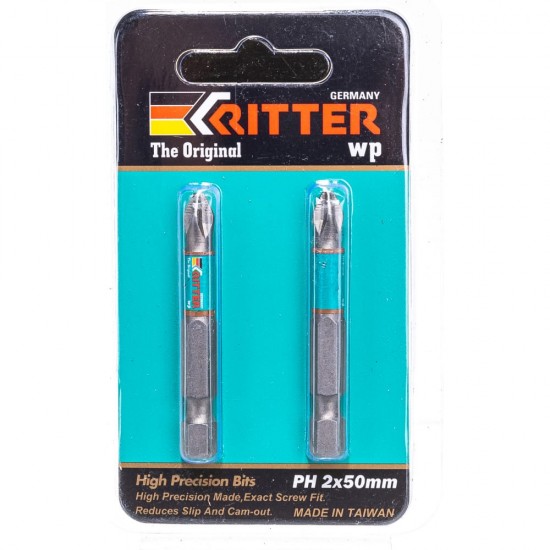 Биты Ritter WP РН 2*50 мм (сталь S2) магниченные (10 шт в уп)