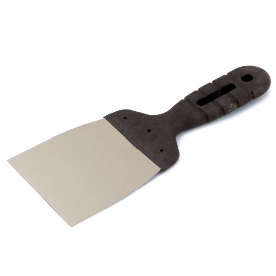 Шпатель фасадный 100 мм, нержавеющая сталь 0,5 мм, пластиковая ручка, Китай