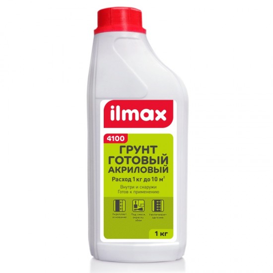 Грунтовка полимерная дисперсия "ilmax 4100" 1 кг (1 л)