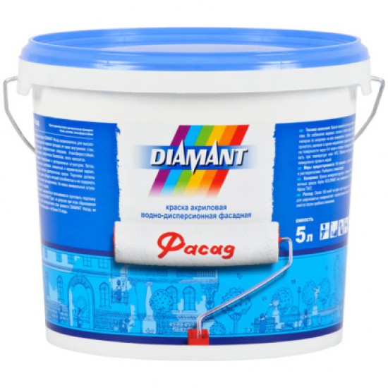 Краска акрил.в/д белая Diamant Фасад 5л=7,75кг /РБ