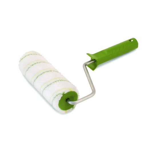 84557502  Ролик25см,  микроф.9, ручка д.8мм, зеленые полосы,  Латвия