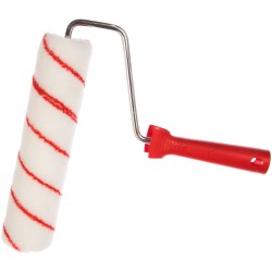 84665802  Ролик 18см,  ядро 40мм, полиакрил 11, красные полосы,  8мм, ручка Латвия
