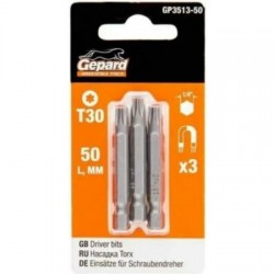 Насадка TORX T30 50мм 3шт GEPARD (GP3513-50), арт.GP3513-50 (Китай)