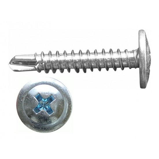 Саморезы 4,2*25, полусфера-прессшайба, цинк, сверло (32шт.)