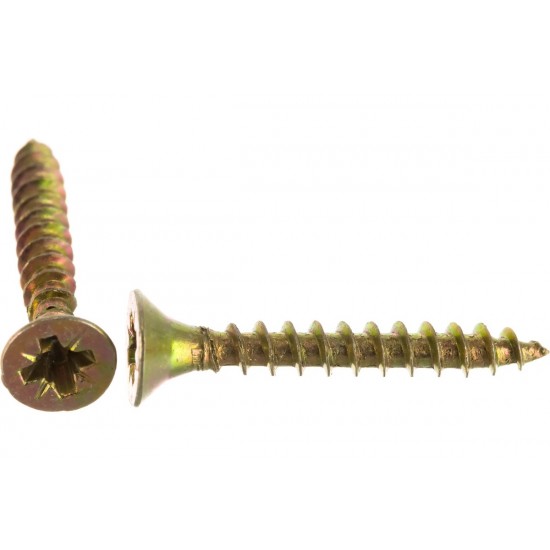Шуруп для дерева 4,5х25 универсальный потай желтый цинк, Pz-2 (50шт)