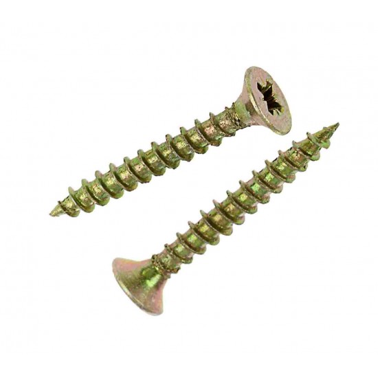 Шуруп для дерева 3*35 (1000ф) универасл. потай, желтый цинк, Pz-1